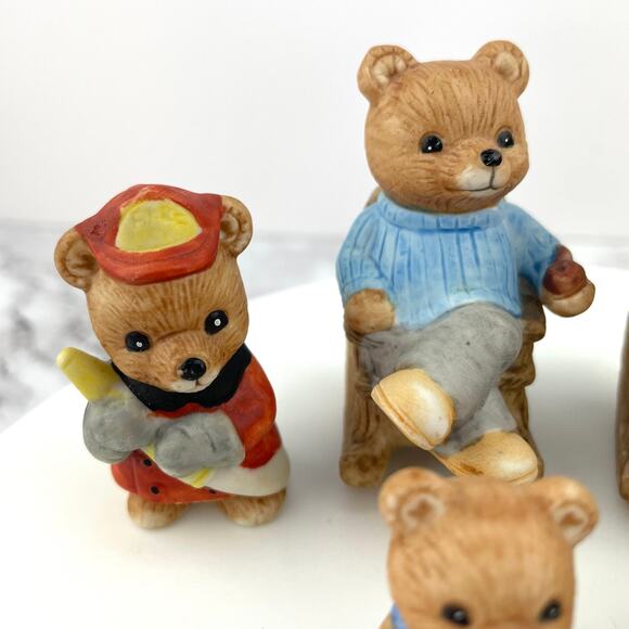 Vintage Homco Bear Bisque Family and Career Collection Figurines Set of 6 - Picture 4 of 10
